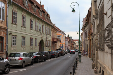 A street in the Old Town - the historical part of Brasov. Romania