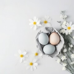 easter eggs and flowers
