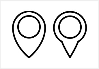 Map pointer icon isolated. GPS location symbol. Sketch Vector stock illustration. EPS 10