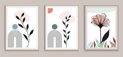 Fototapeta premium printable minimalist print. Wall art for bedroom, Living room, and office decor. Hand draw vector design elements. Vector