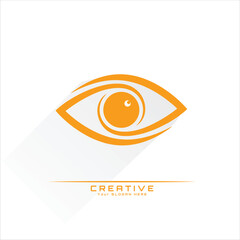 Gold vision logo concept. Flat line eye icon design template. Golden linear symbol of vision correction. Creative minimal vector element