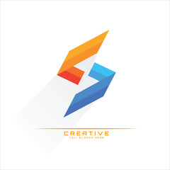 Storm logo concept. Letter S like lightning sign with text. Energy and thunder electricity symbol concept. Lightning, electric power vector logo design element. Flash emblem template