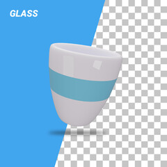 3d simple blue glass