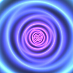 Abstract fractal art background. Circular vibrations in neon colors, infinitely repeating.