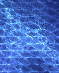 Abstract fractal art background suggesting water ripples with light refraction, or energetic blue vibrations.