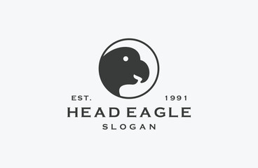 Head eagle logo template vector logo line style .