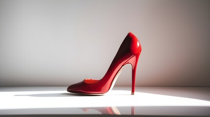 red high heel footwear fashion female style by Generative AI - obrazy, fototapety, plakaty
