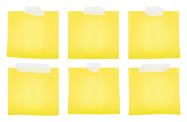 realistic sticky notes on transparent background, extracted, isolated, png file