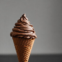 chocolate ice cream, chocolate cone