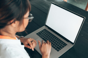 woman using laptop computer