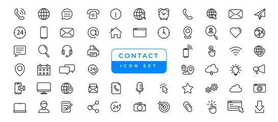 Contact & communication Iconset, outline icon for contact, chat and communication. most useful iconset.