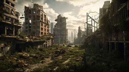 Obraz premium old abandoned building generative ai