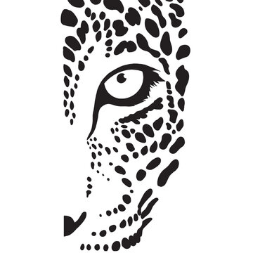 leopard head only black spot dot negative space. isolated image background. eps 10