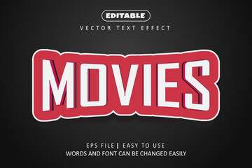 Obraz premium Movies editable text effect