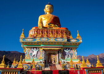 Giant Buddha Statue, Tawang, Arunachal Pradesh. The Buddha also known as Siddhattha Gotama.