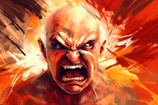 Anger Concept Illustration - Brush Stroke Abstract