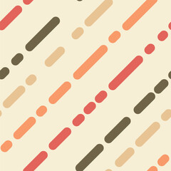 Seamless background with simple retro ornament. Colored lines on a light background. Design of clothes, packaging, wrappers and other printed products.