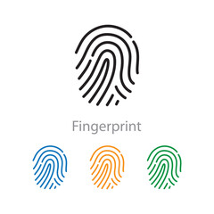 Touch ID icon, fingerprint, identity concept icon isolated flat design.