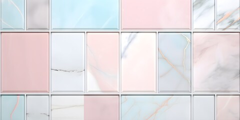 Colorful Pastel Color Marble Tile Patterned Texture Background | Generative AI Artwork 