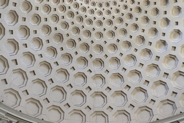 San Bernardo alle Terme Church Ceiling Sculpted Detail in Rome, Italy