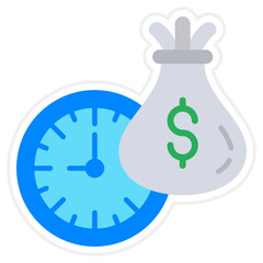 Time Is Money Sticker Icon