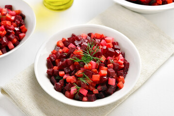 Beet salad in bowl