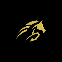 Abstract Modern flying horse logo