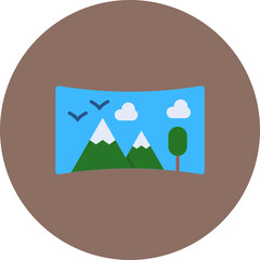 Panorama Multicolor Circle Flat Icon