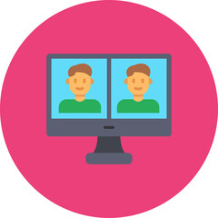 Video Call Multicolor Circle Flat Icon