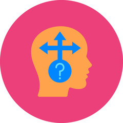 Obraz premium Decision Making Multicolor Circle Flat Icon