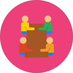 Meeting Multicolor Circle Flat Icon