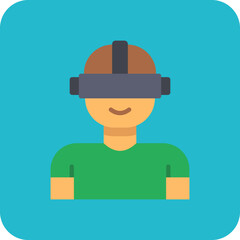 User Multicolor Round Corner Flat Icon