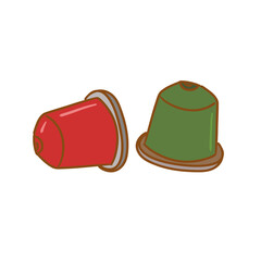 COFFEE DRIP TOOLS_COLOR DOODLE_red coffee capsule_green coffee capsule