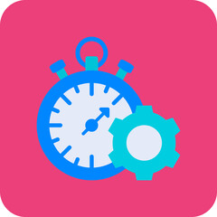 Productivity Multicolor Round Corner Flat Icon