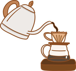 COFFEE DRIP TOOLS_COLOR DOODLE_coffee drip_EPS FILE