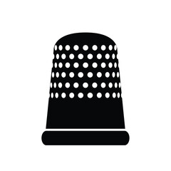 Sewing thimble silhouette flat illustration vector isolated on white background. Finger protector black and white item for sewing concept. Tool for tailors.