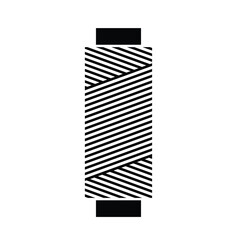 Skein thread silhouette flat illustration vector isolated on white background. Black and white icon for sewing concept. Sewing icon.