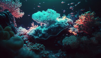Coral reef in sea