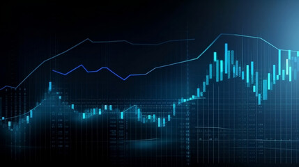 business economic charts with flashing effects, stock analysis, trading, cryptocurrencies, investments. generative ai
 - obrazy, fototapety, plakaty