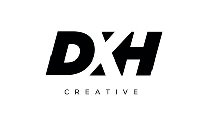 DXH letters negative space logo design. creative typography monogram vector	
