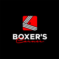 Square Ring Boxer and chair boxing logo