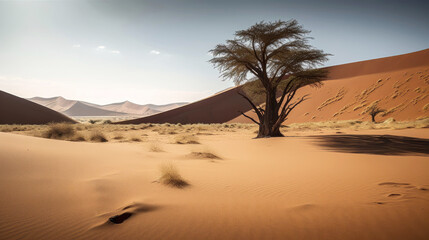 Fototapeta na wymiar Sand desert in Namibia as African landscape concept (Generative AI)