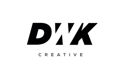 DWK letters negative space logo design. creative typography monogram vector	