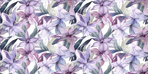 Laelia and Rosa, repeating pattern background, tropical leaves, abstract art design – created with generative AI