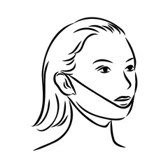 Shine Clean Face Mask sketch icon vector. Hand drawn blue doodle line art Shine Clean Face Mask sign. isolated symbol illustration