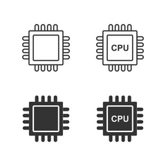 Processor icon. Mini cpu icon flat style. Mobile processor vector. Phone processor illustration. Basic CPU icon.  Vector illustration chip signs for logo design, web design or mobile app.