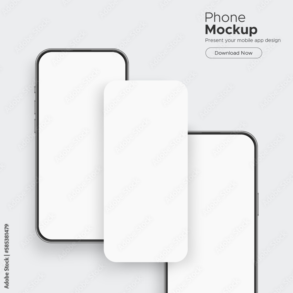 Poster black smartphone with blank wireframe screens. template for modern mobile app design. vector illustr