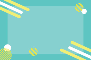 Abstract green background and frame with geometric shapes and copy space for text. Vector illustration.