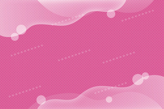 Vector illustration of a pink spotted background with waves frame and copy space 
