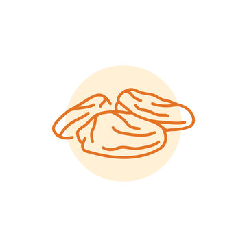 recommend clip art: Dried apricots black line icon. Natural organic super food